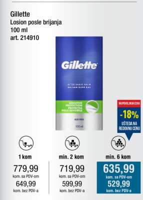 Gillette Losion posle brijanja 100 ml