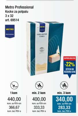 Metro Professional Kocke za potpalu 3 x 32