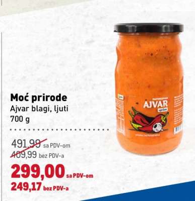 Moć prirode Ajvar blagi, ljuti 700 g