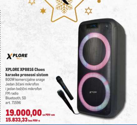 XPLORE XP8816 Chaos karaoke prenosni sistem