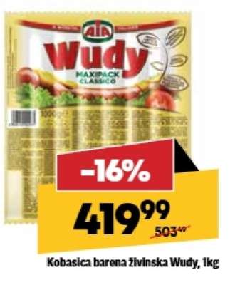 Kobasica barena živinska Wudy, 1kg