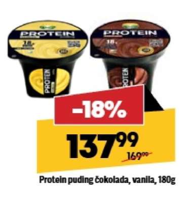 Protein puding čokolada, vanila, 180g