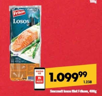 Smrznuti losos filet Frikom, 400g