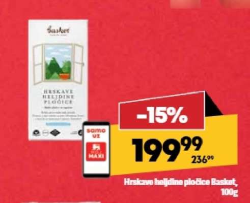 Hrskave heljdine pločice Basket 100g