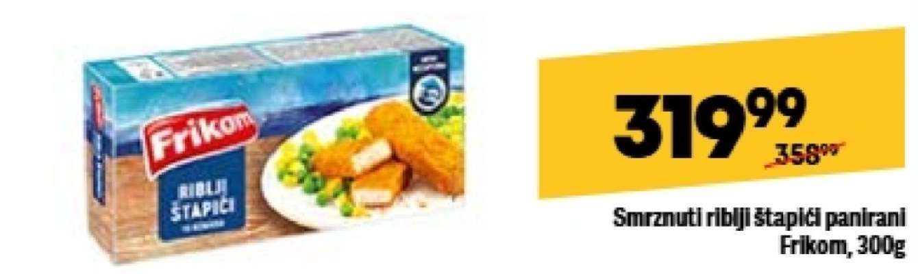 Smrznuti riblji štapici panirani Frikom , 300g