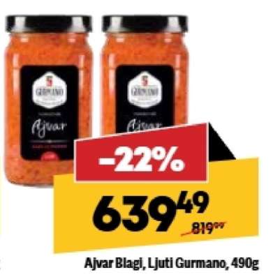 Ajvar blagi ljuti Gurmano 490g