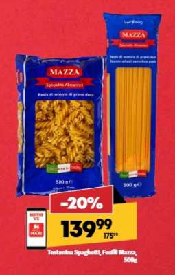 Testenina Spaghetti, Fusilli Mazza, 500g