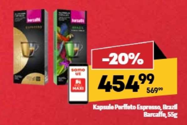 Kapsule Perfetto Espresso, Brazil Barcaffe, 55g