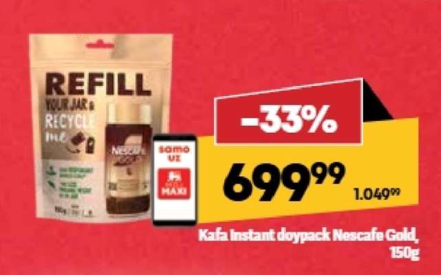 Kafa instant doypack Nescafe Gold 150g