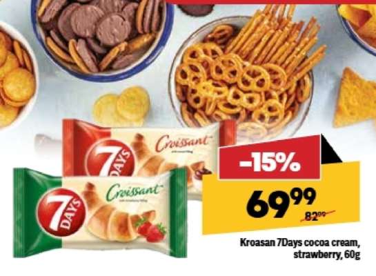 Kroasan 7Days cocoa cream strawberry 60g