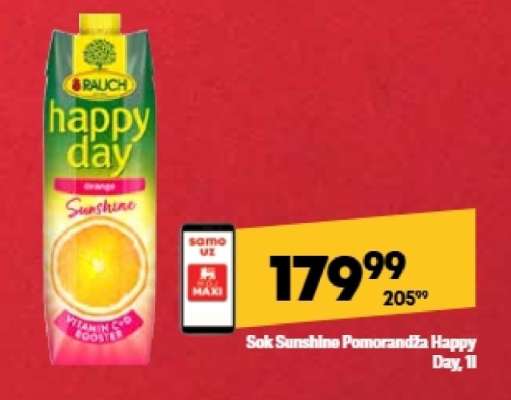 Sok Sunshine Pomorandža Happy Day, 1l