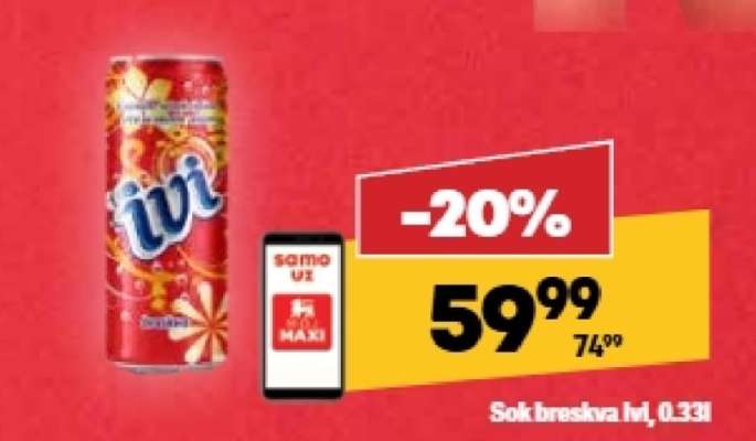 Sok breskva Ivi, 0.33l
