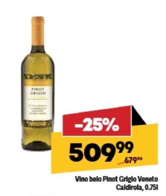 Vino belo Pinot Grigio Veneto Caldirola 0.75L