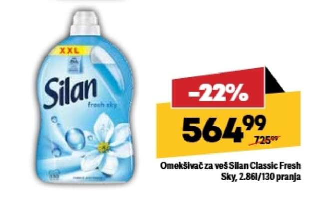 Omekšivač za veš Silan Classic Fresh Sky, 2.86l/130 pranja