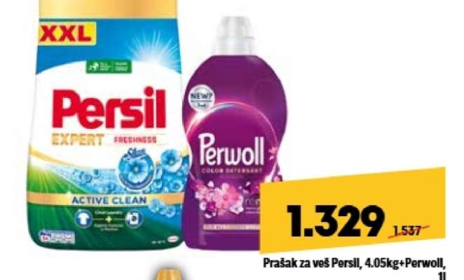 Prašak za veš Persil 4.05kg + Perwoll 1l