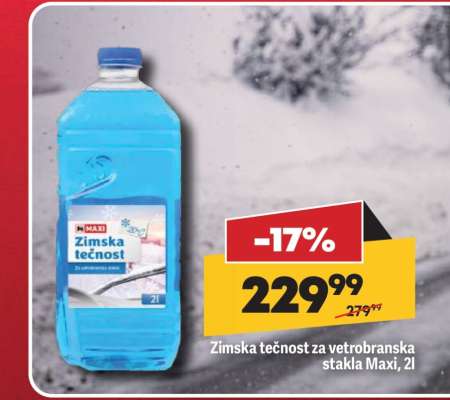 Zimska tečnost za vetrobranska stakla Maxi, 2l