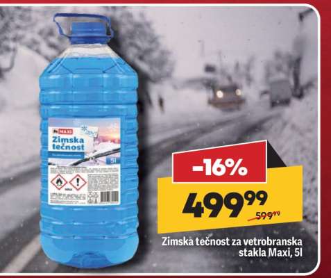 Zimska tečnost za vetrobranska stakla Maxi, 5l