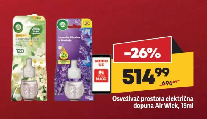 Osveživač prostora električna dopuna Air Wick, 19ml