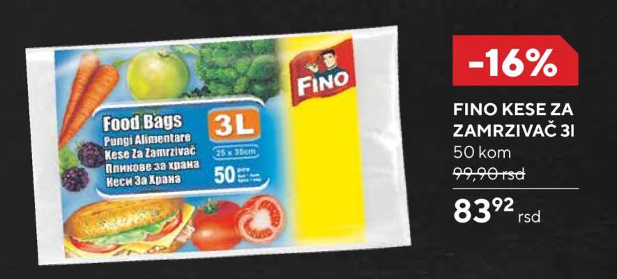 FINO KESE ZA ZAMRZIVAČ 3l