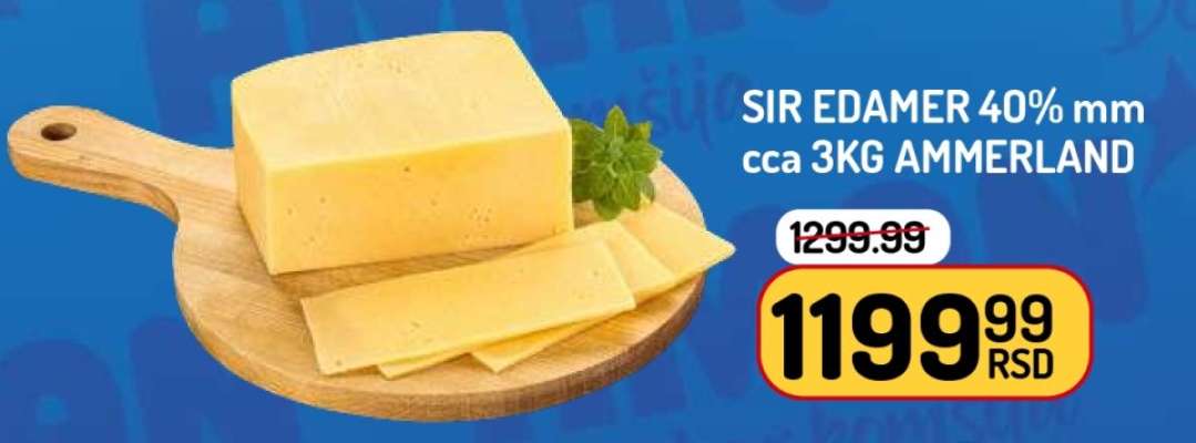SIR EDAMER 40% mm cca 3KG AMMERLAND