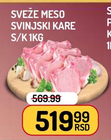 SVEŽE MESO SVINJSKI KARE S/K 1kg