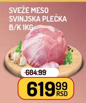 SVEŽE MESO SVINJSKA PLEĆKA B/K 1kg