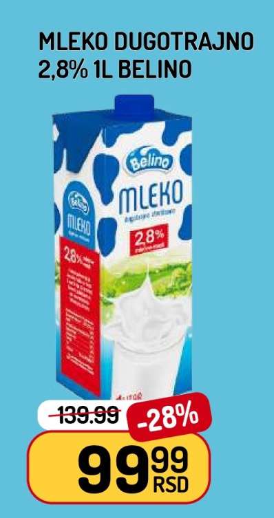 Mleko Dugotrajno 2,8% 1L Belino