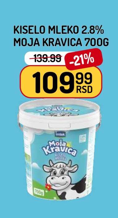 Kiselo mleko 2.8 % Moja kravica 700g