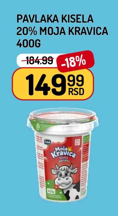Pavlaka Kisela 20% Moja Kravica 400g