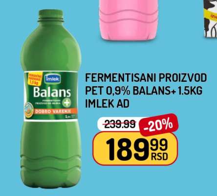 FERMENTISANI PROIZVOD PET 0,9% BALANS+ 1.5KG IMLEK AD