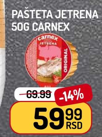 PAŠTETA JETRENA 50G CARNEX