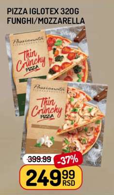 Pizza Iglotex 320g Funghi/Mozzarella