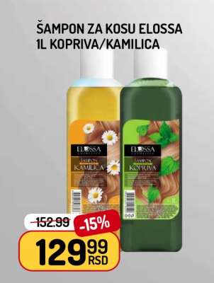 Šampon za kosu Elossa 1L kopriva/kamilica