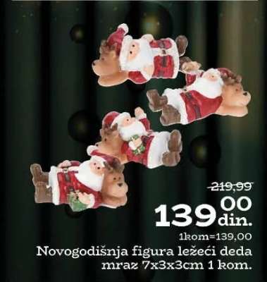 Novogodišnja figura ležeći deda mraz