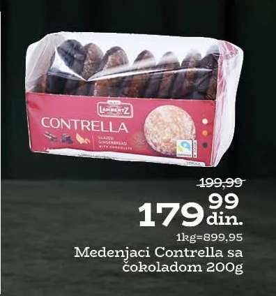 Medenjaci Contrella sa čokoladom 200g