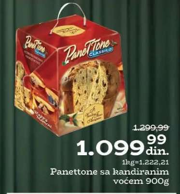 Panettone sa kandiranim voćem 900g