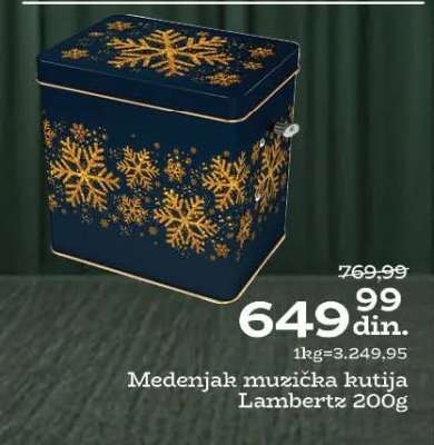 Medenjak muzička kutija Lambertz 200g