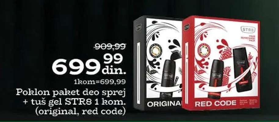 Poklon paket deo sprej + tuš gel STR8 1 kom.