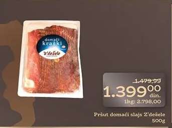 Pršut domaći slajs Z'dežele