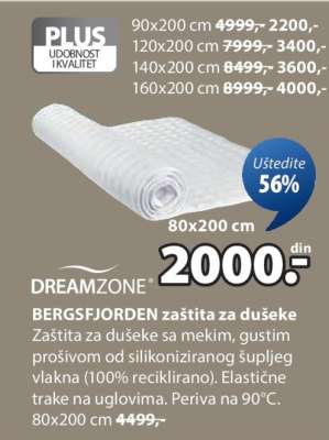 DREAMZONE BERGSFJORDEN zaštita za dušeke