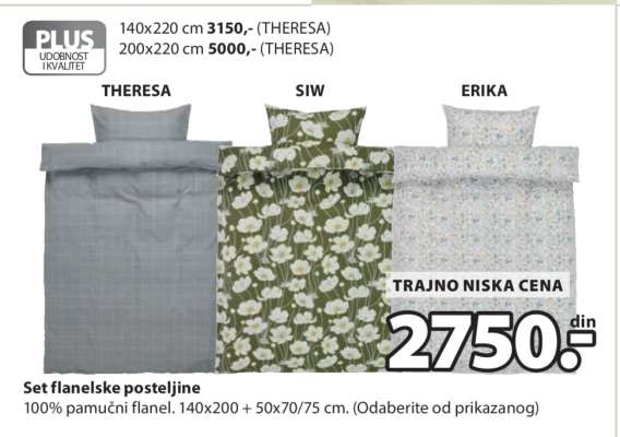 SET FLANELSKE POSTELJINE
