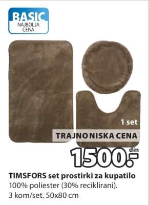 TIMSFORS set prostirki za kupatilo