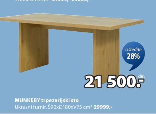 MUNKEBY trpezarijski sto