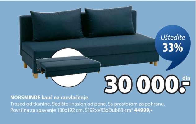 NORSMINDE kauč na razvlačenje