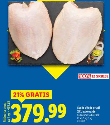 Sveže pileće grudi XXL pakovanje