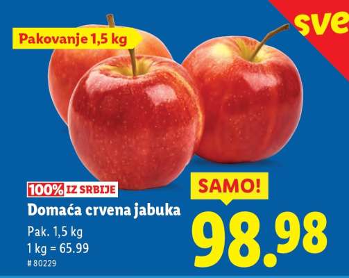 Domaća crvena jabuka