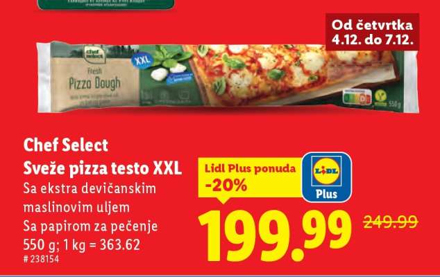 Chef Select Sveže pizza testo XXL