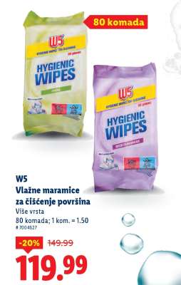 W5 Vlažne maramice za čišćenje površina