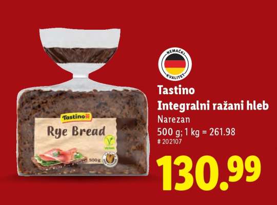 Tastino Integralni ražani hleb