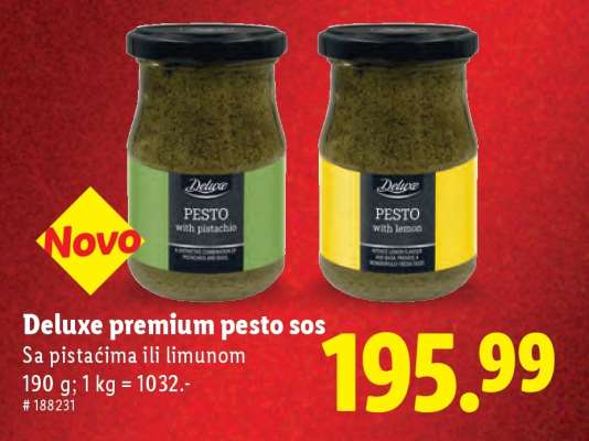 Deluxe premium pesto sos